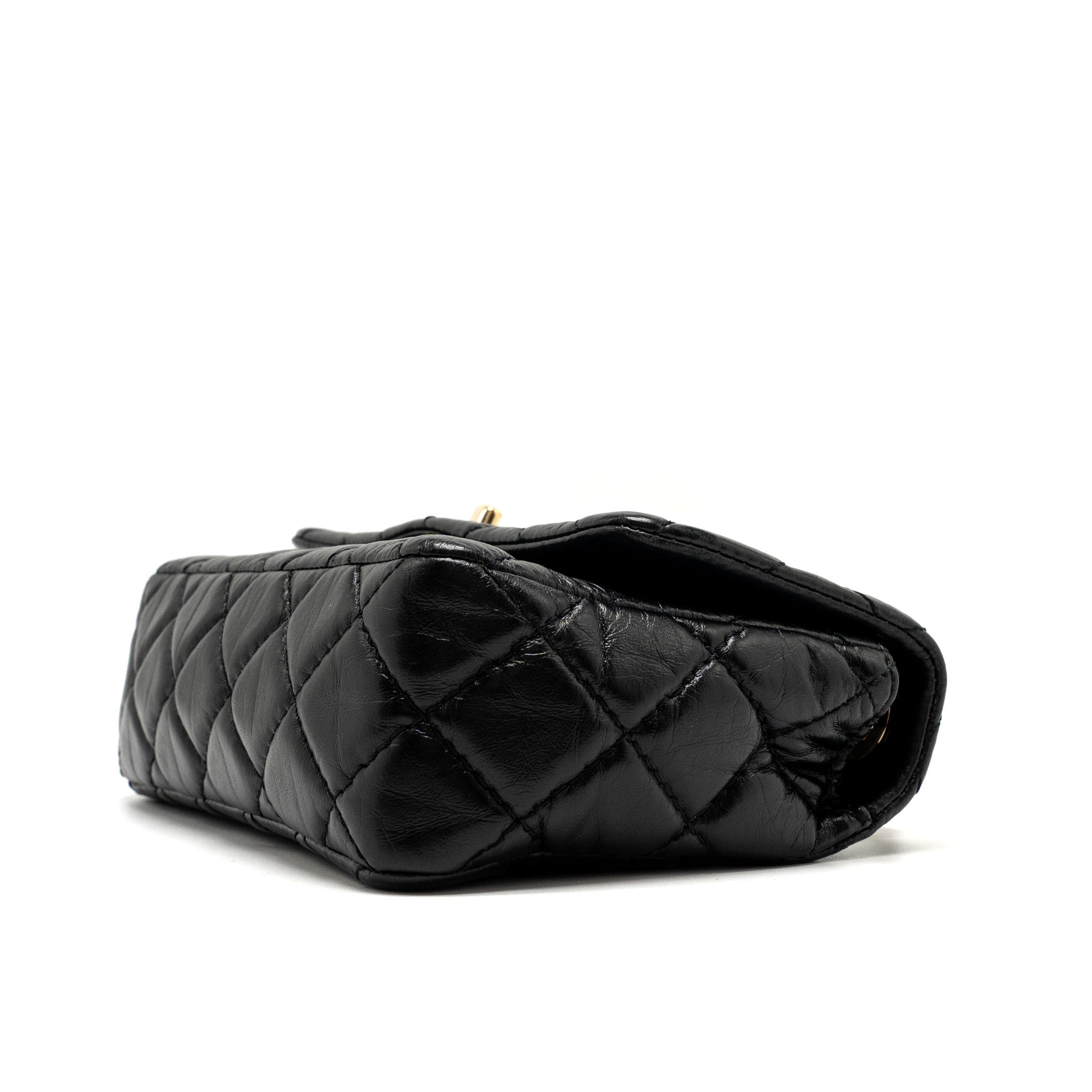 CHANEL MONT COCO MINI FLAP BAG SHINY LAMBSKIN BLACK LGHW