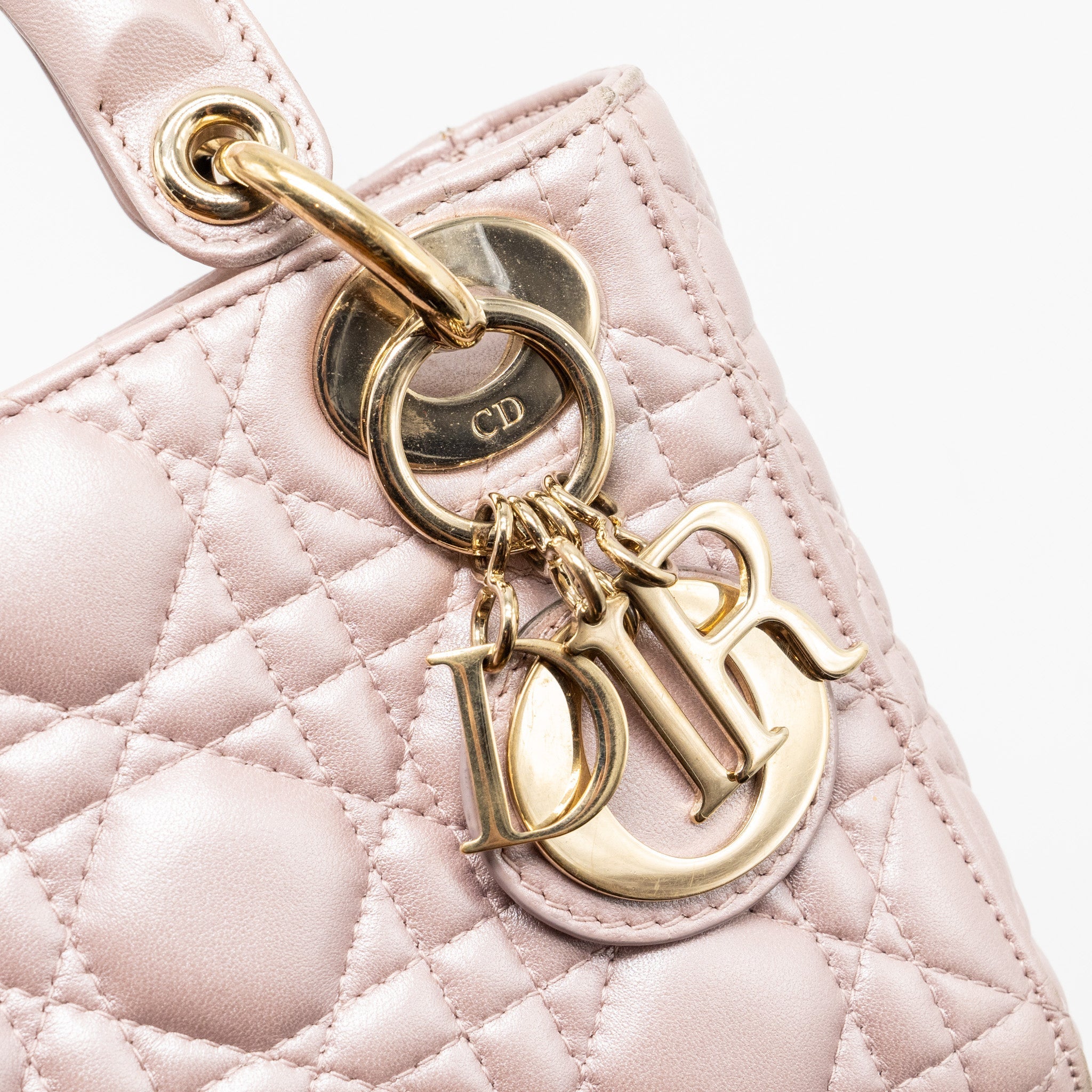DIOR MINI LADY DIOR LAMBSKIN LIGHT PINK LGHW