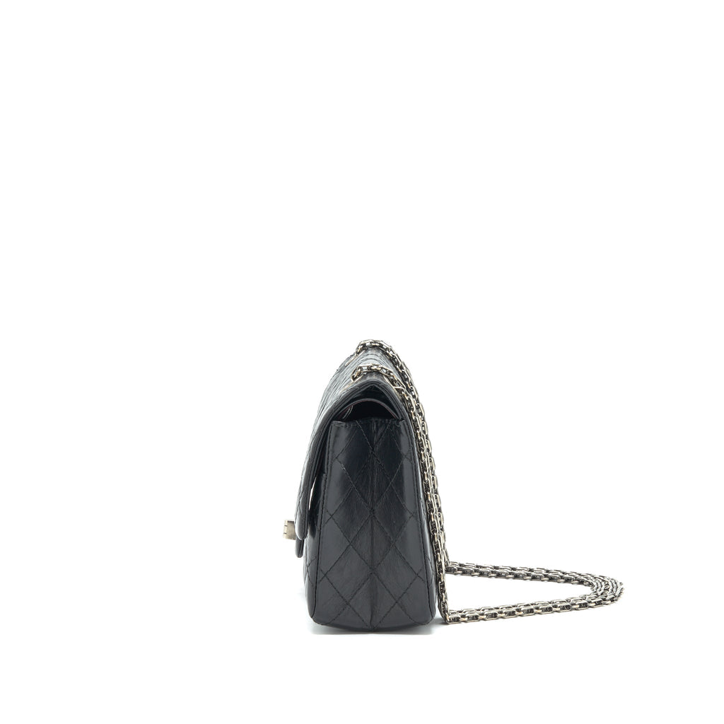 CHANEL REISSUE 2.55 DOUBLE FLAP BAG CALFSKIN BLACK SHW
