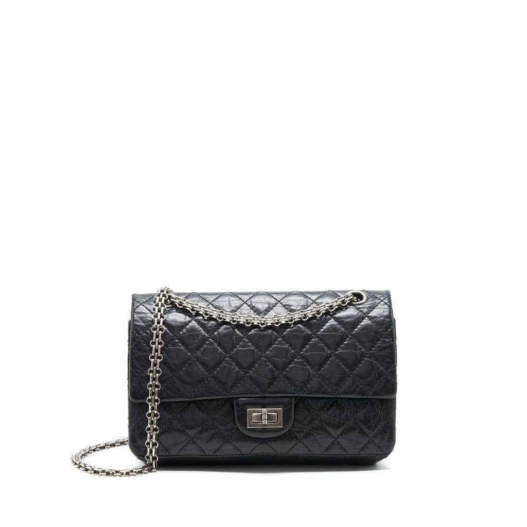 CHANEL REISSUE 2.55 DOUBLE FLAP BAG CALFSKIN BLACK SHW