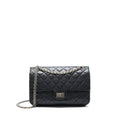 CHANEL REISSUE 2.55 DOUBLE FLAP BAG CALFSKIN BLACK SHW