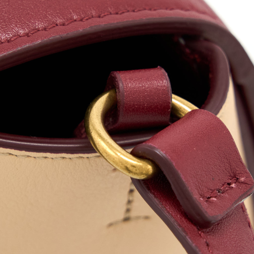 CELINE FRAME BAG CALFSKIN RUBY/NUDE GHW