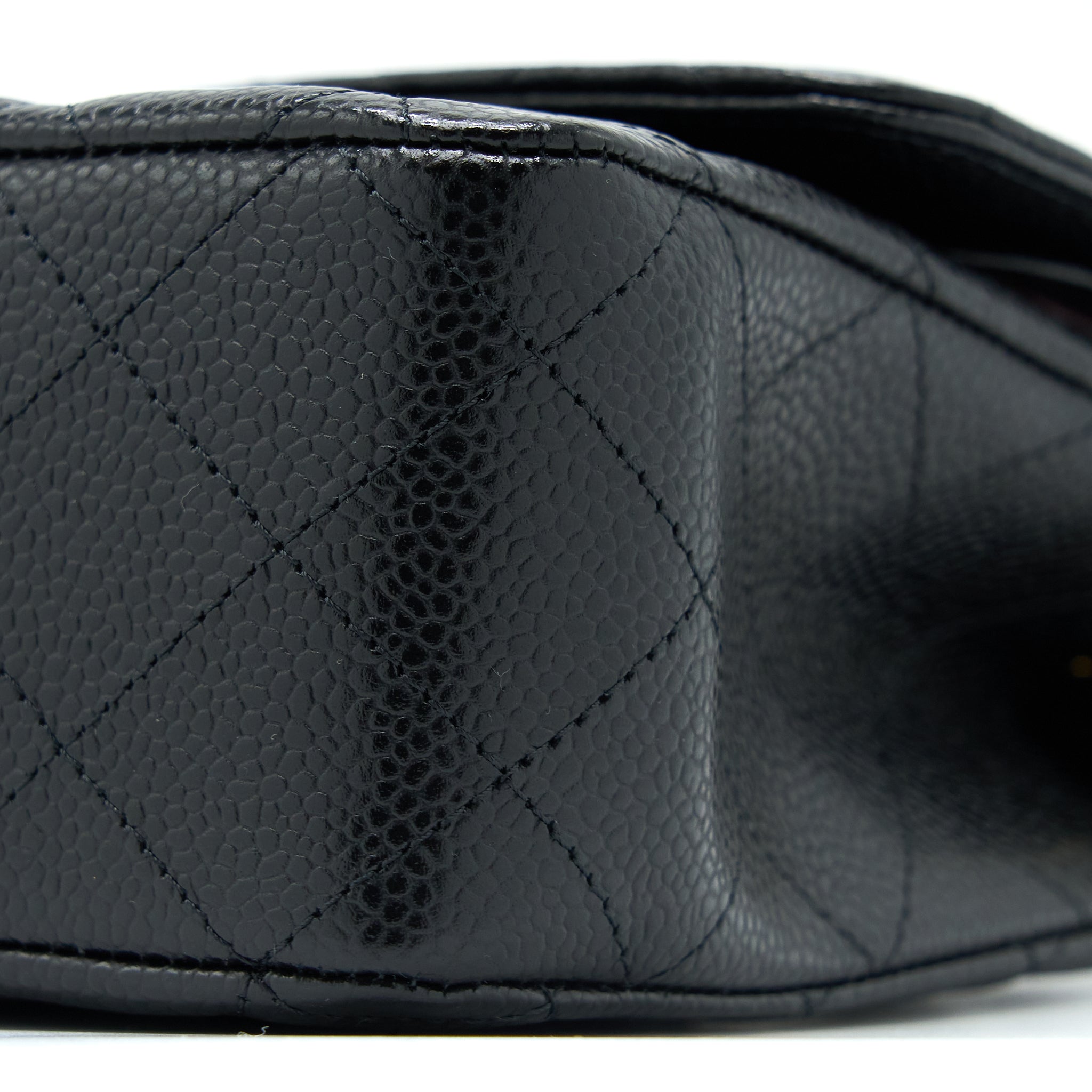 CHANEL MEDIUM CLASSIC DOUBLE FLAP BAG CAVIAR BLACK GHW (MICROCHIP)