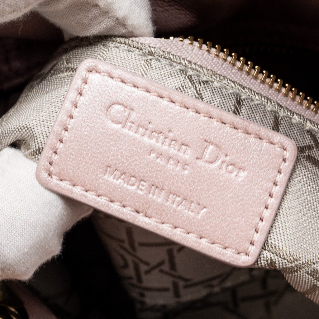 DIOR MINI LADY DIOR LAMBSKIN LIGHT PINK LGHW