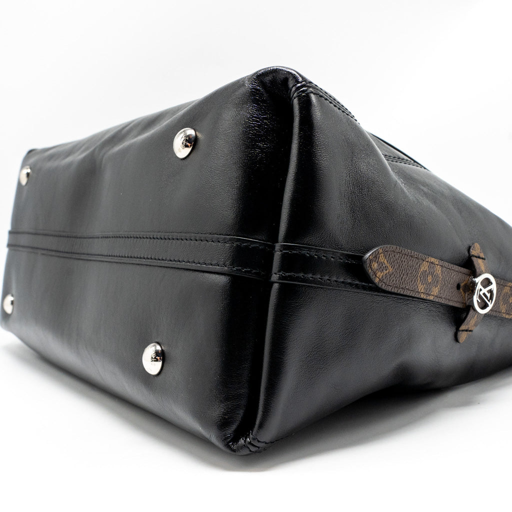 LOUIS VUITTON CARRYALL VIBE MM LAMBSKIN/MONOGRAM CANVAS BLACK SHW