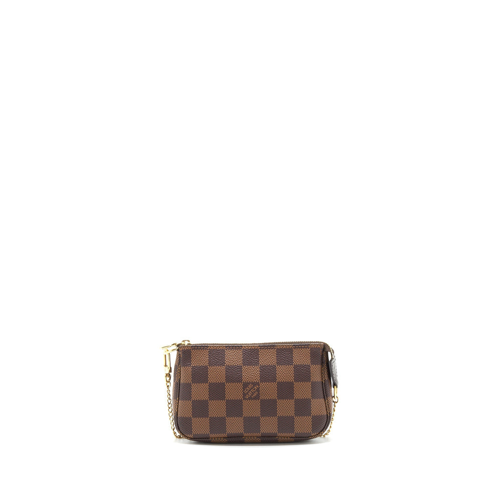 LOUIS VUITTON MINI POCHETTE ACCESSORY DAMIER EBENE GHW