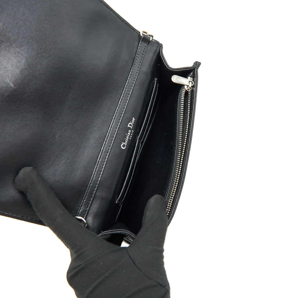 DIOR DIORAMA WALLET ON CHAIN BLACK WITH SHW