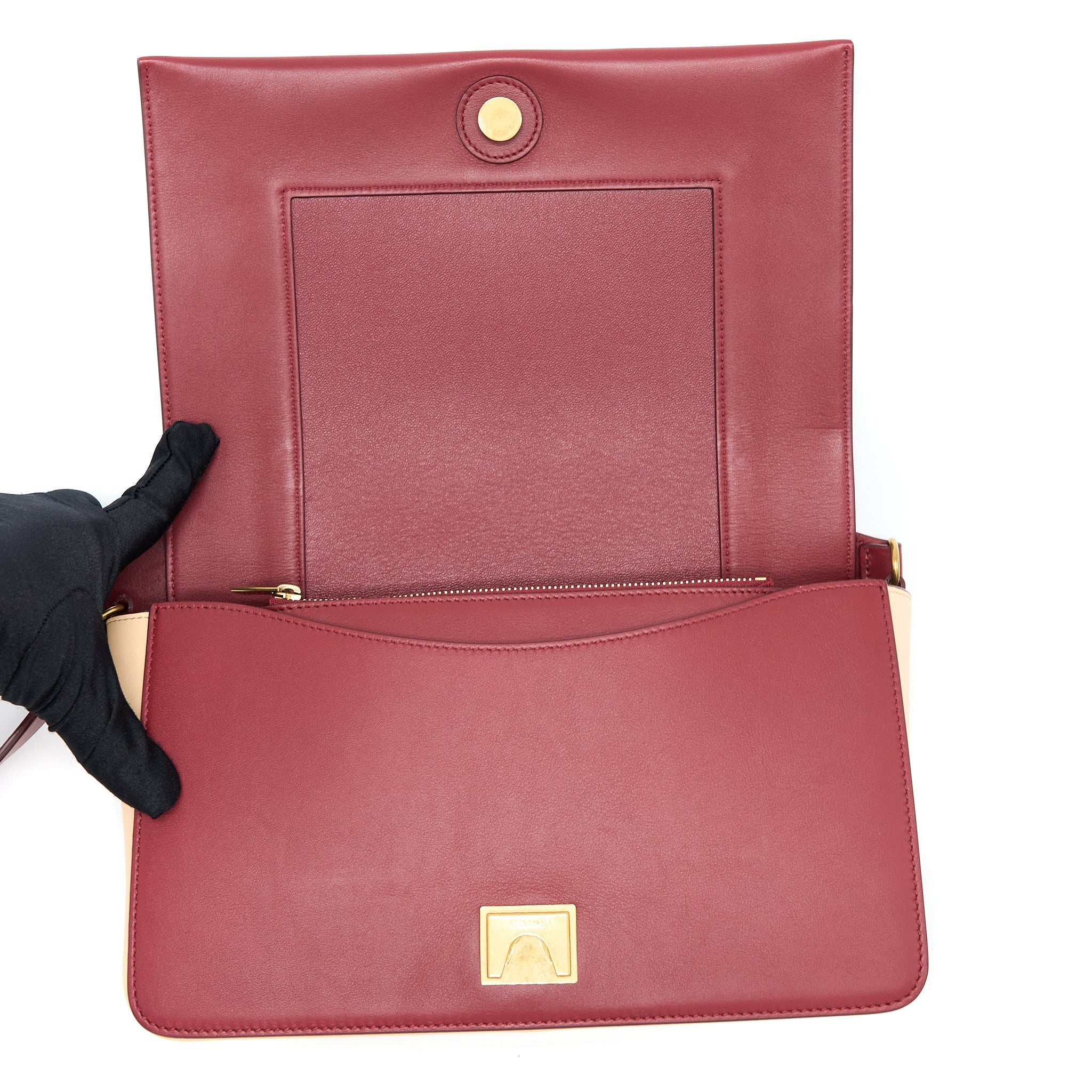 CELINE FRAME BAG CALFSKIN RUBY/NUDE GHW