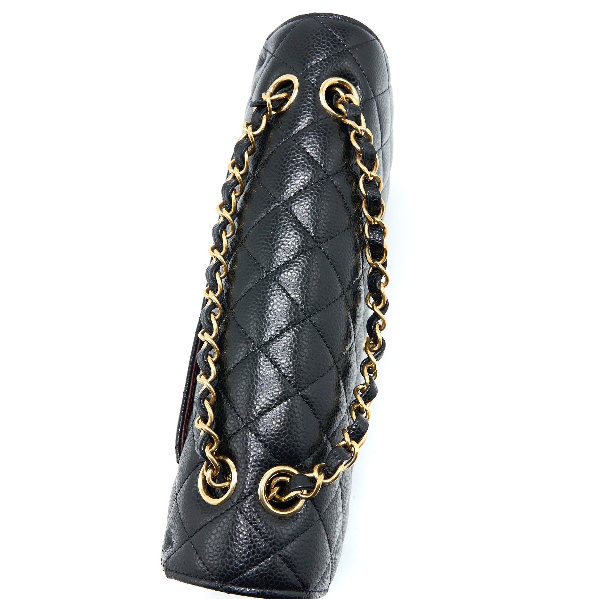 CHANEL MEDIUM CLASSIC DOUBLE FLAP BAG CAVIAR BLACK GHW (MICROCHIP)