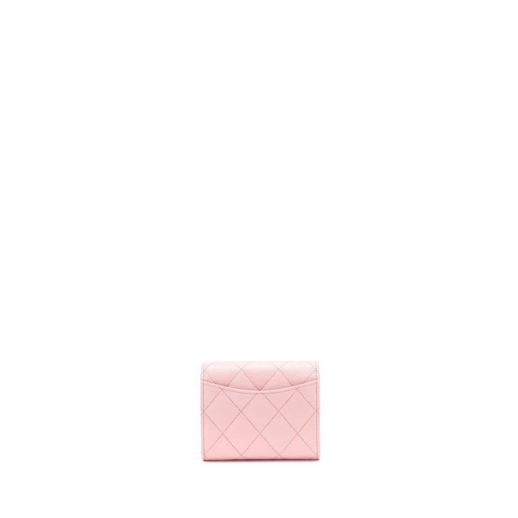 CHANEL CARD HOLDER ON CHAIN CAVIAR PINK LGHW