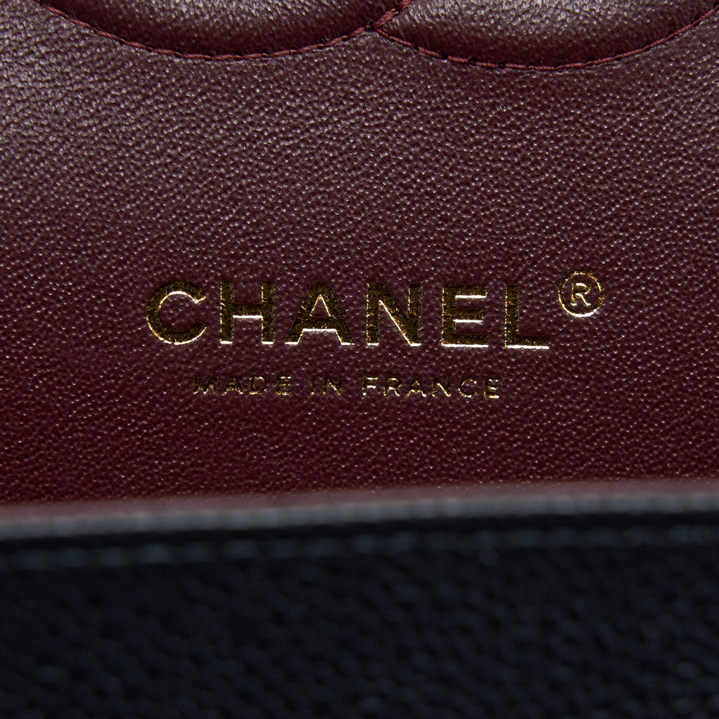 CHANEL MEDIUM CLASSIC DOUBLE FLAP BAG CAVIAR BLACK GHW (MICROCHIP)