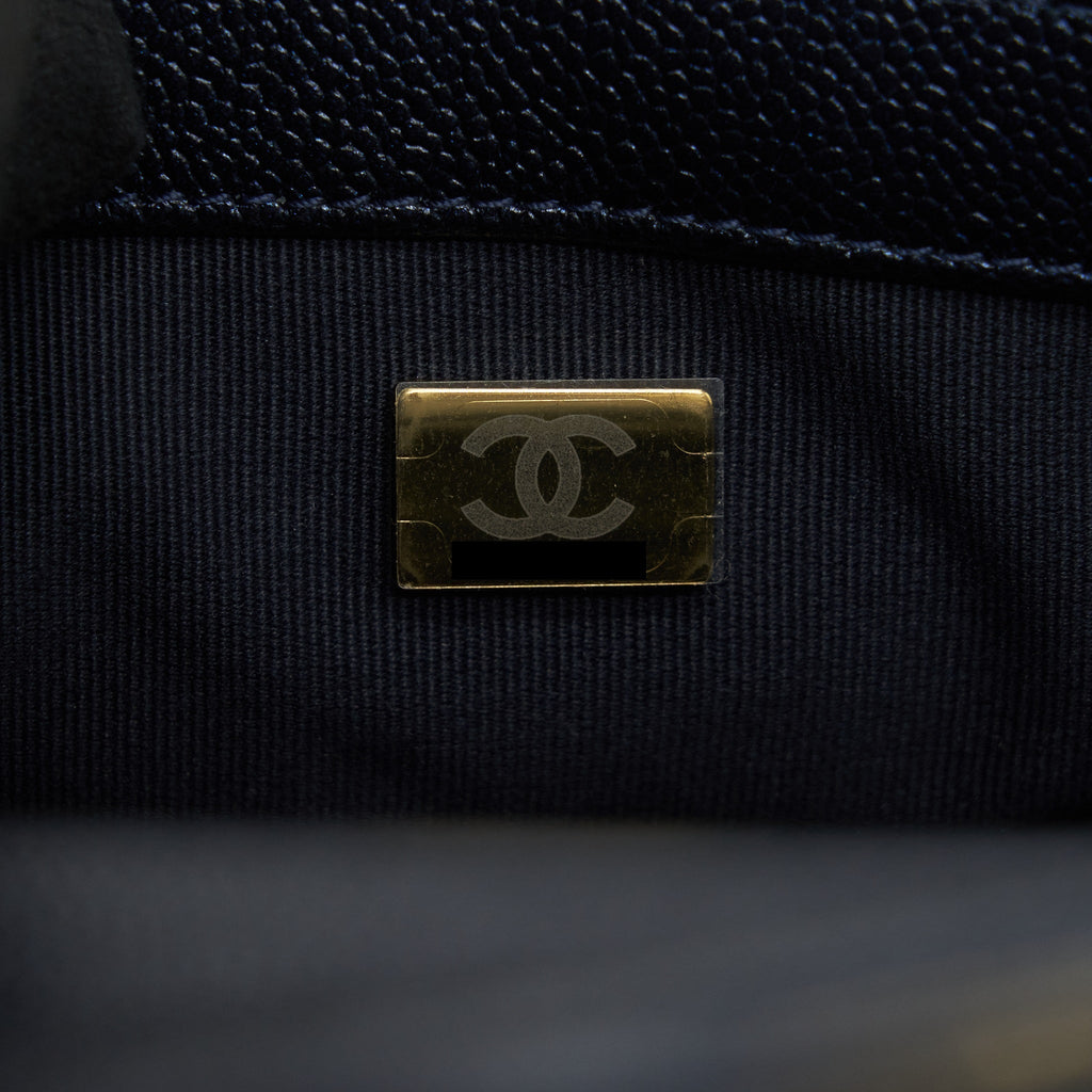 CHANEL 21K MY PERFECT MINI FLAP BAG CAVIAR BLACK GHW