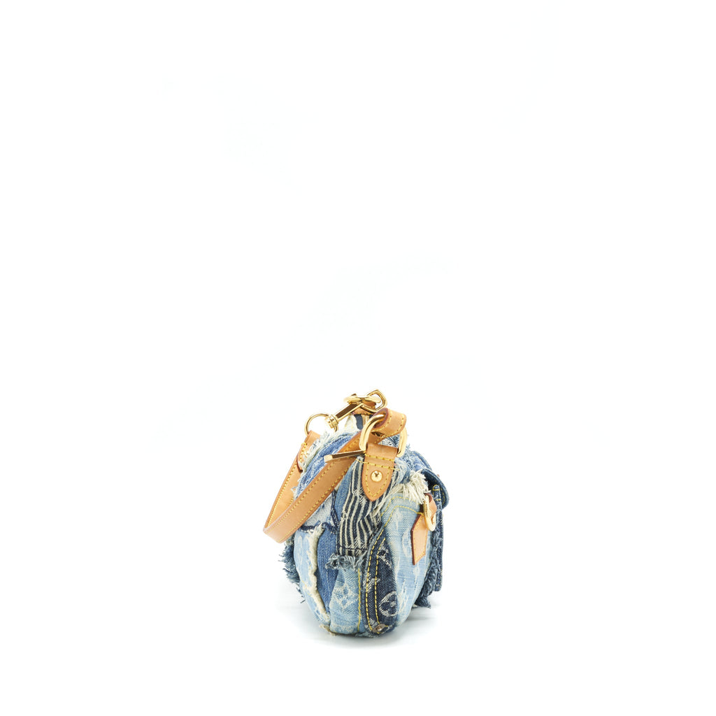 LOUIS VUITTON VINTAGE DENIM SHOULDER BAG MULTICOLOUR