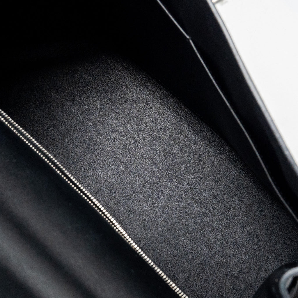 HERMES KELLY 32 LIMITED EDITION TOILE DE WASHED CANVAS / SWIFT LEATHER BLACK / CAVALCADOUR PRINT SHW