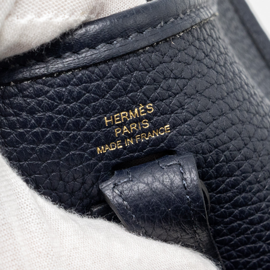 HERMES MINI EVELYN CLEMENCE BLUE NUIT GHW
