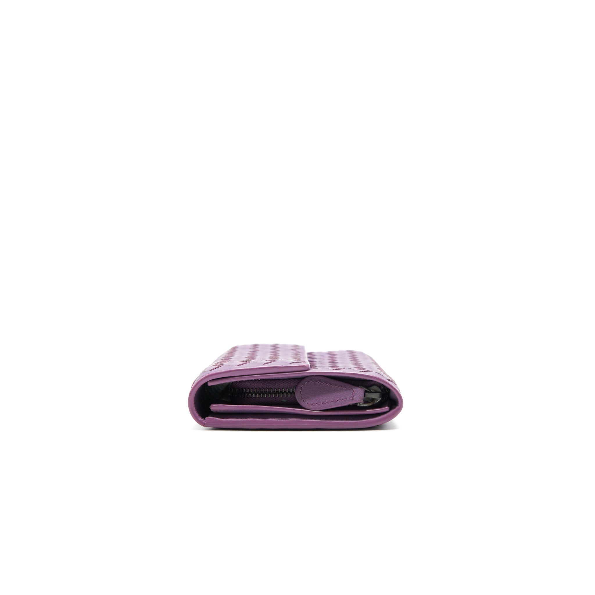 BOTTEGA VENETA LEATHER SMALL COMPACT AND LONG WALLET IN PURPLE SELL IN A SET
