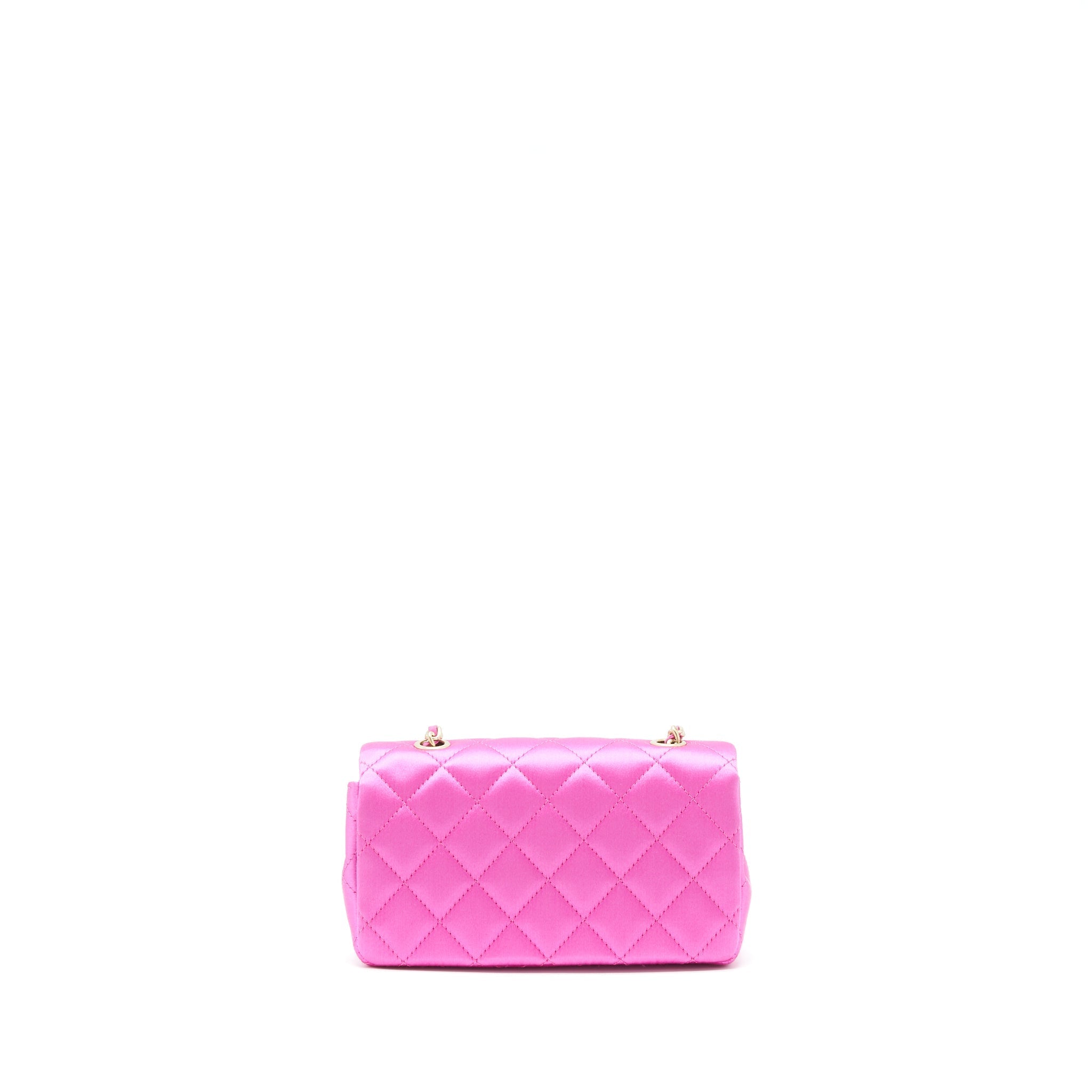 CHANEL EXTRA MINI RECTANGULAR FLAP BAG SILK PINK GHW