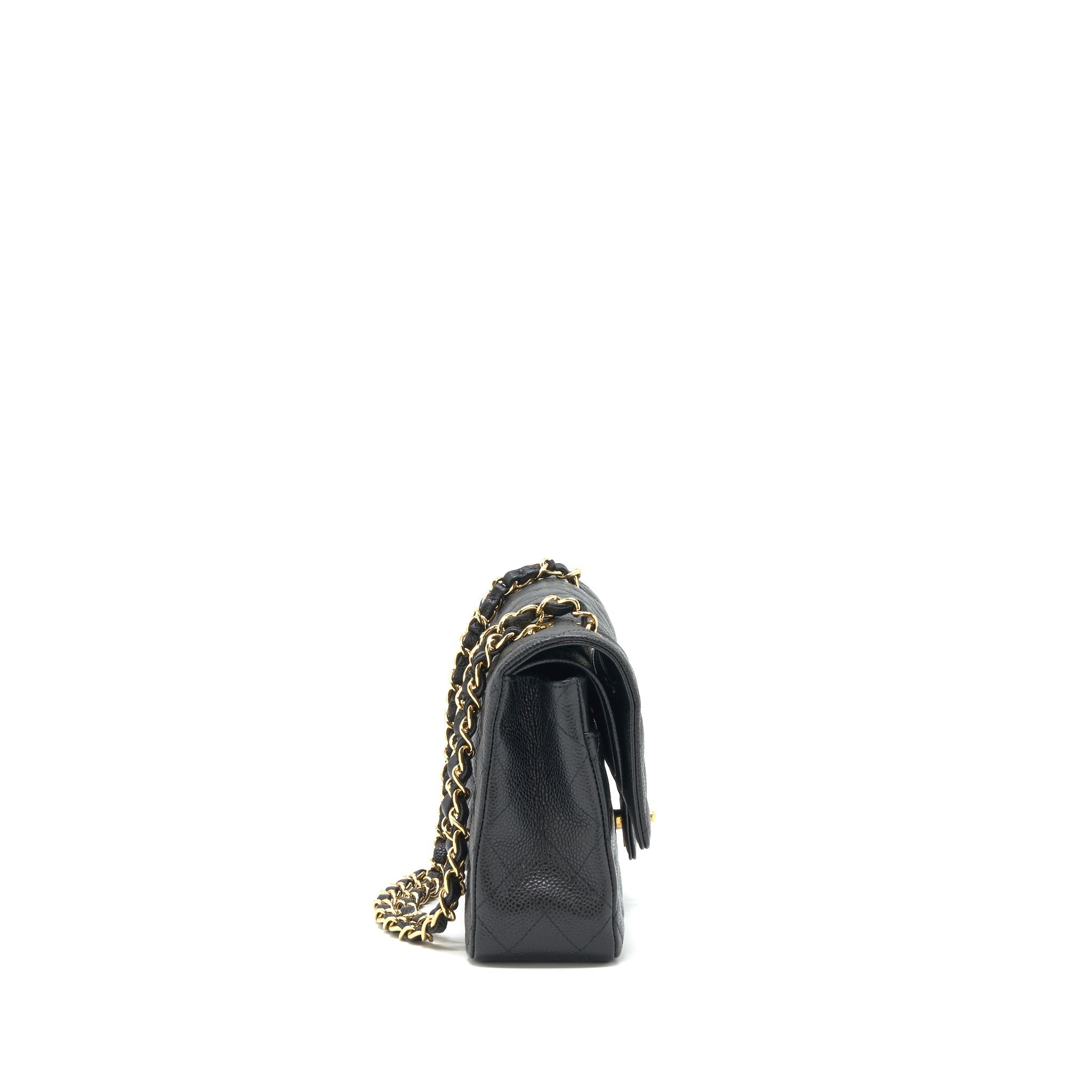 CHANEL MEDIUM CLASSIC DOUBLE FLAP BAG CAVIAR BLACK GHW