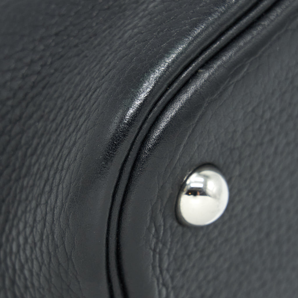 HERMES BOLIDE 31 CLEMENCE LEATHER BLACK WITH SHW
