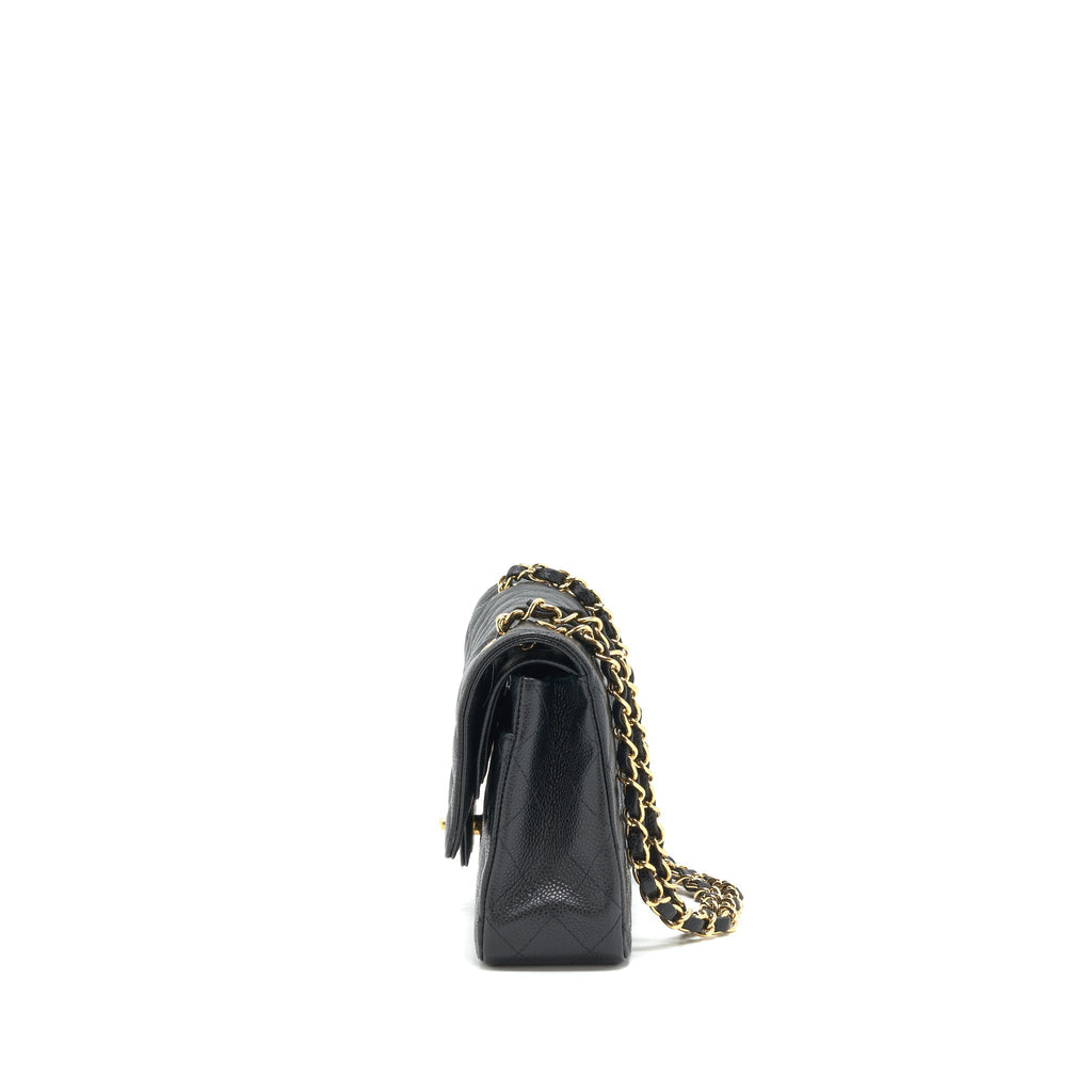 CHANEL MEDIUM CLASSIC DOUBLE FLAP BAG CAVIAR BLACK GHW