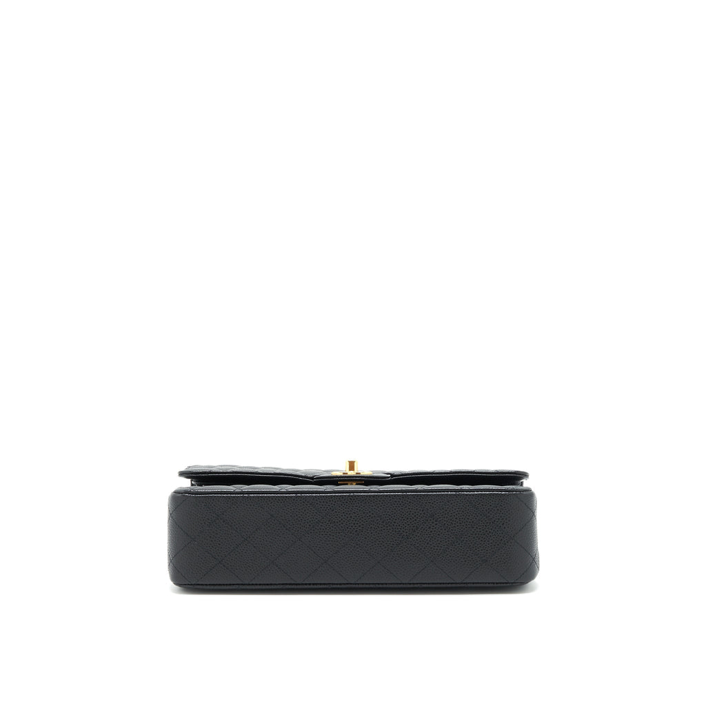 CHANEL MEDIUM CLASSIC DOUBLE FLAP BAG CAVIAR BLACK GHW
