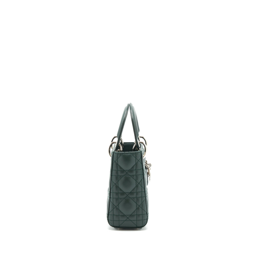 DIOR MINI LADY DIOR LAMBSKIN DARK GREEN SHW