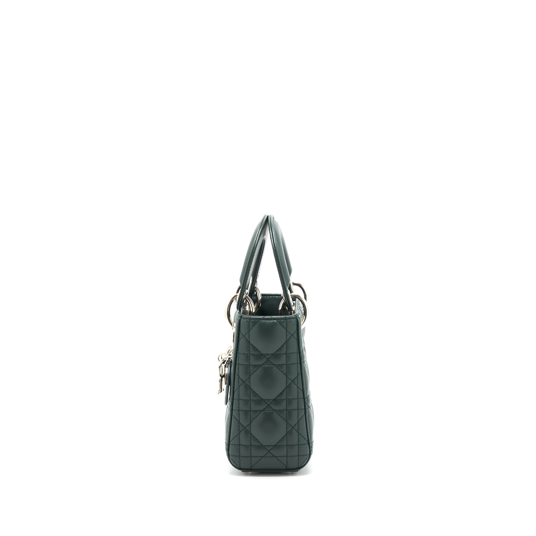 DIOR MINI LADY DIOR LAMBSKIN DARK GREEN SHW