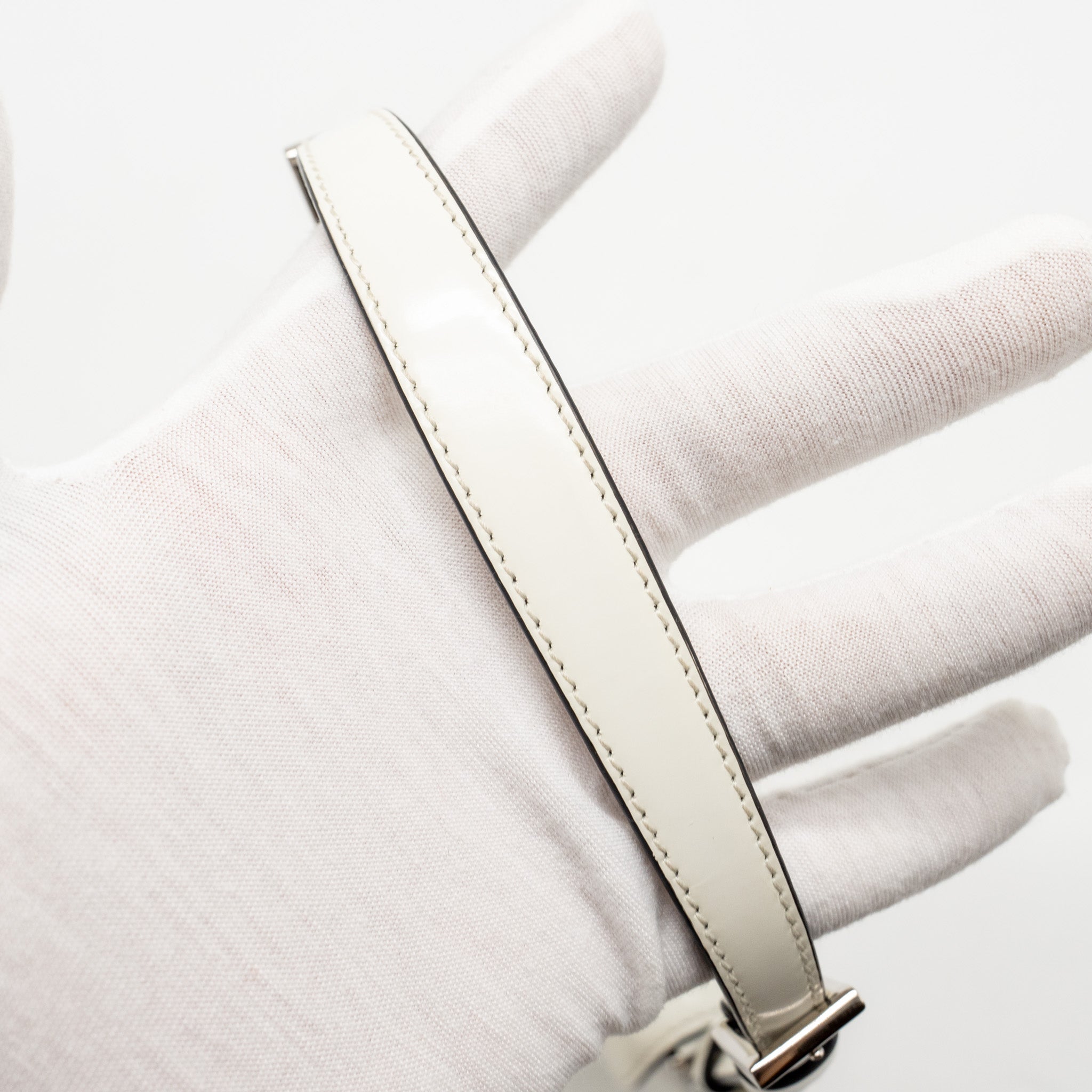 PRADA MINI CLEO SHOULDER BAG BRUSHED LEATHER WHITE SHW