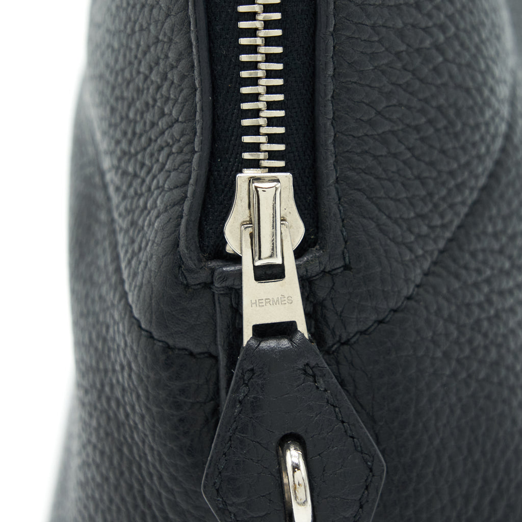 HERMES BOLIDE 31 CLEMENCE LEATHER BLACK WITH SHW