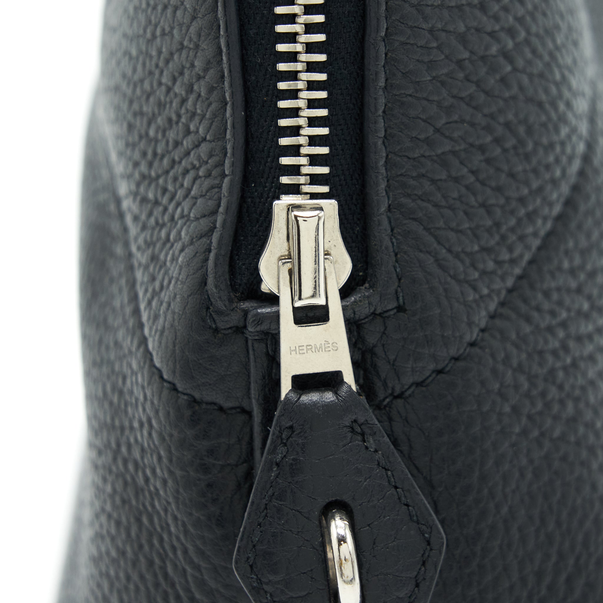 HERMES BOLIDE 31 CLEMENCE LEATHER BLACK WITH SHW