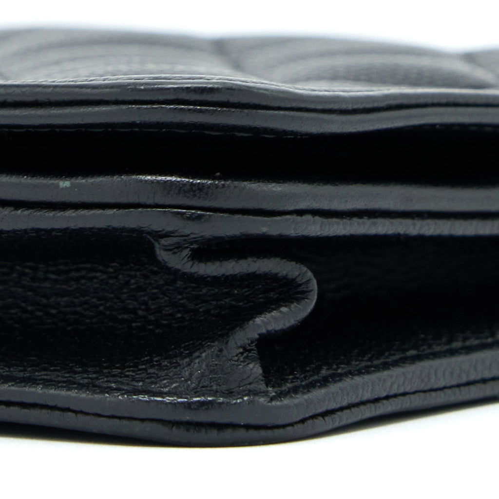 CHANEL CLASSIC BOY WALLET ON CHAIN CAVIAR BLACK GHW