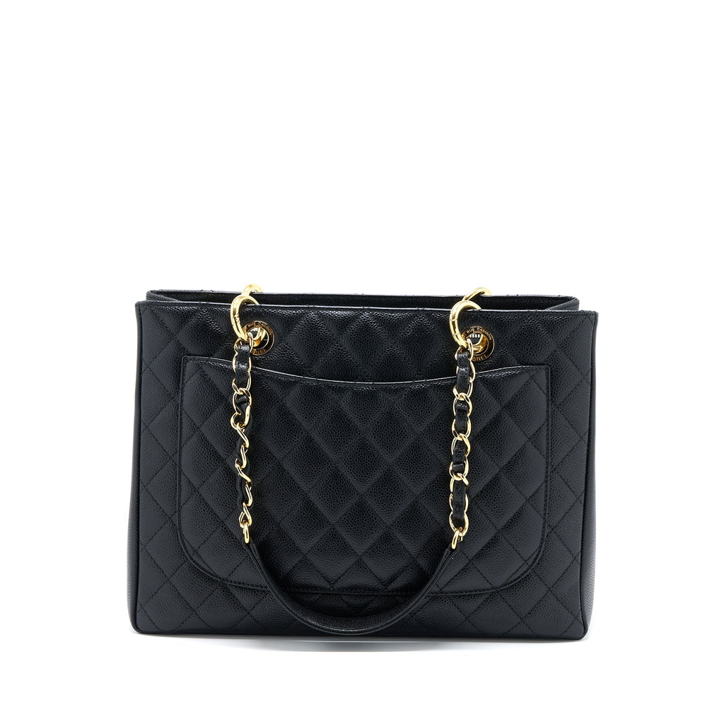 CHANEL GRAND SHOPPING TOTE BAG CAVIAR BLACK GHW