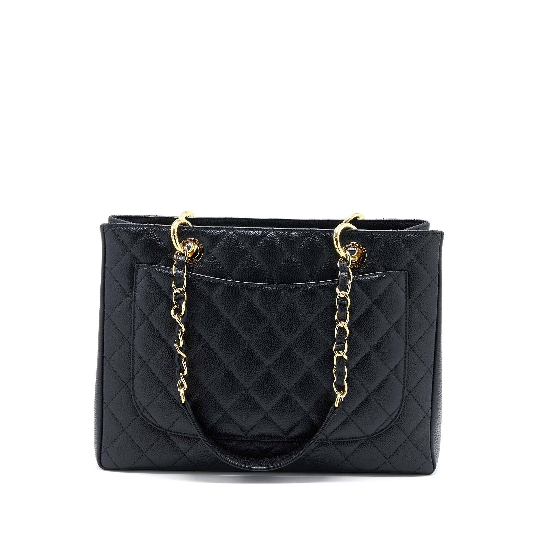 CHANEL GRAND SHOPPING TOTE BAG CAVIAR BLACK GHW