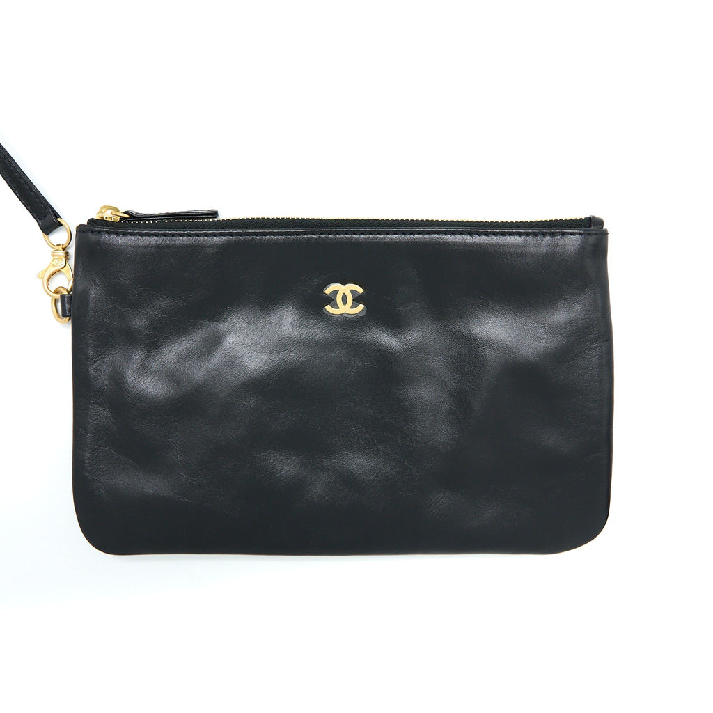 CHANEL SMALL 22 BAG SHINY CALFSKIN BLACK GHW (MICROCHIP)