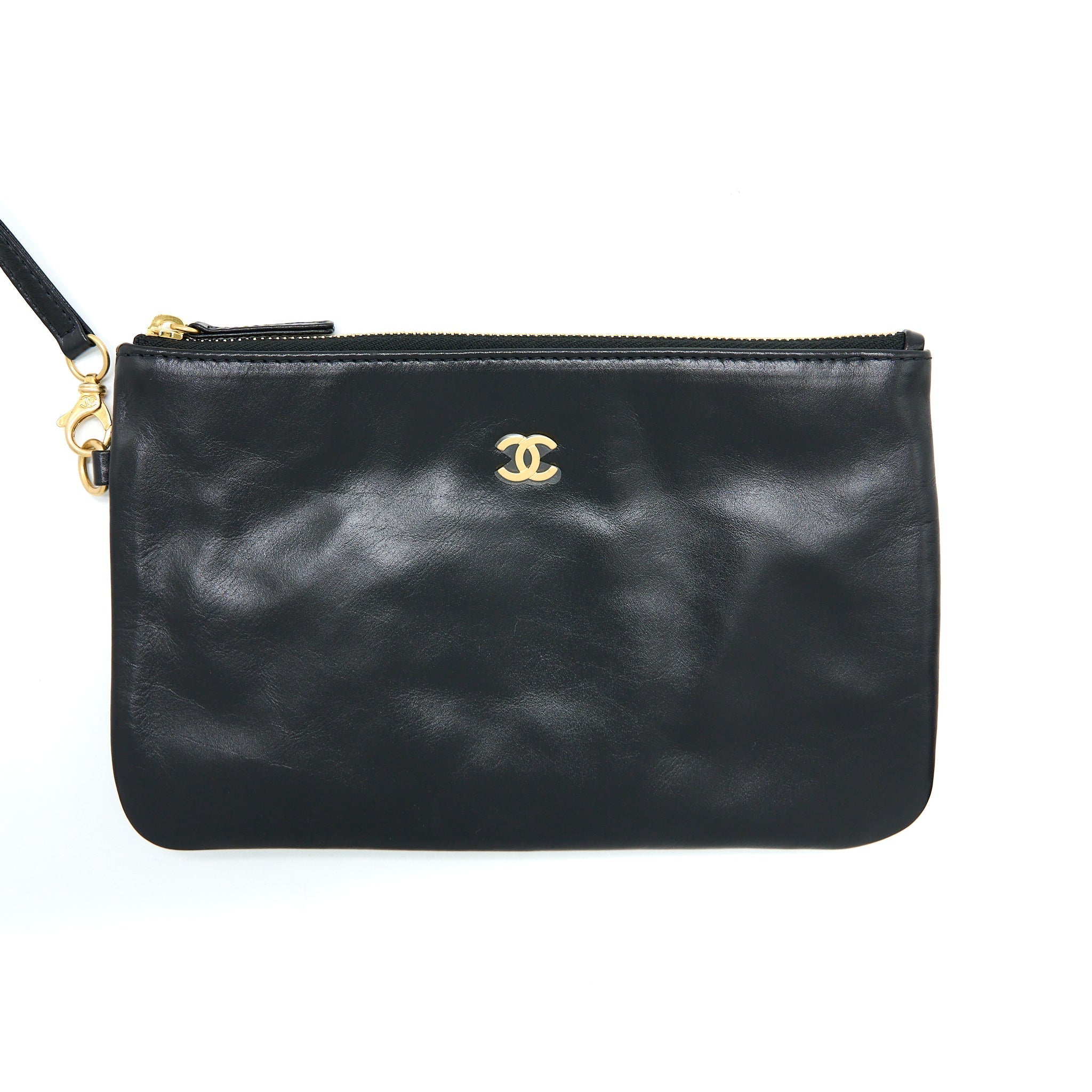 CHANEL SMALL 22 BAG SHINY CALFSKIN BLACK GHW (MICROCHIP)