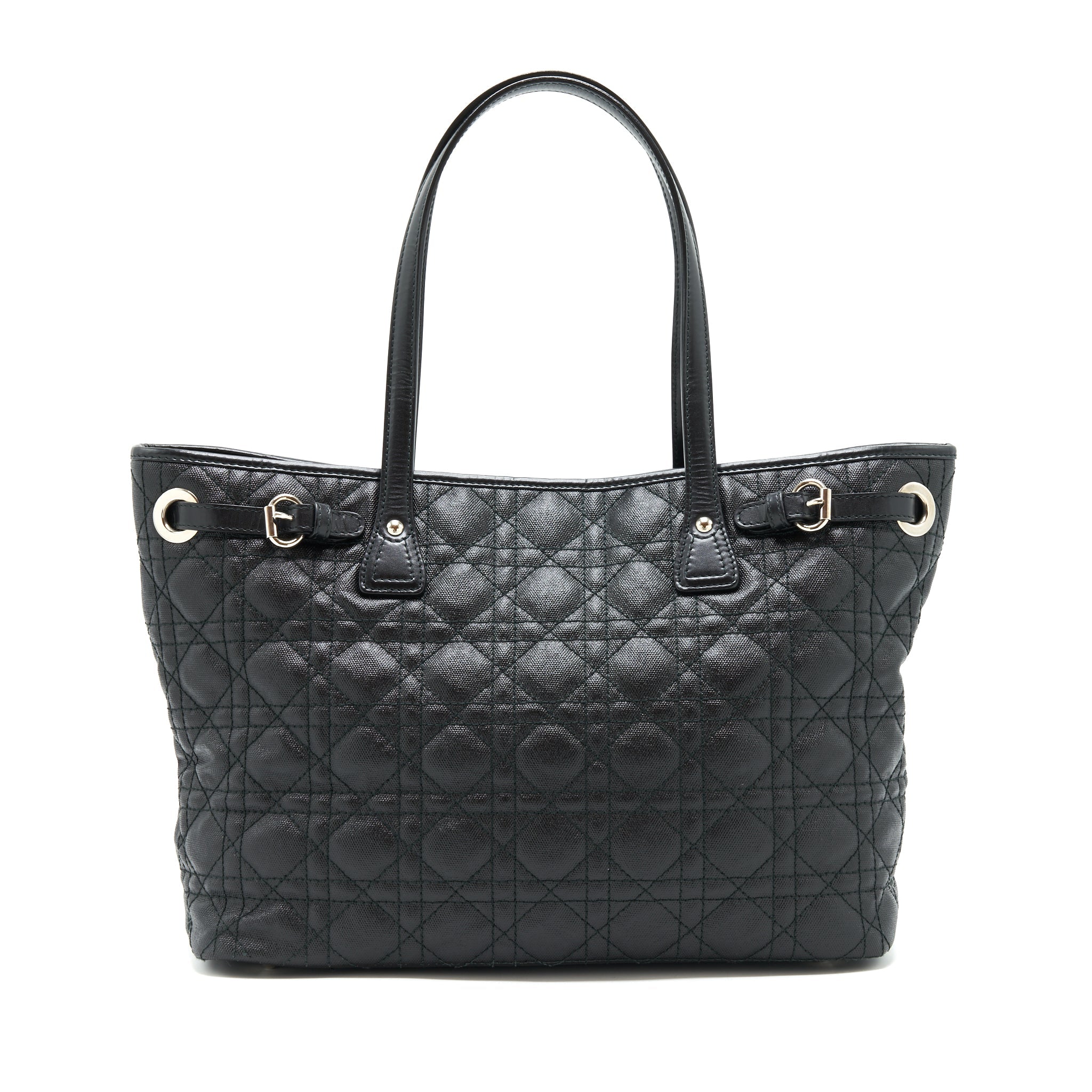 DIOR LADY DIOR TOTE BAG CANVAS BLACK SHW