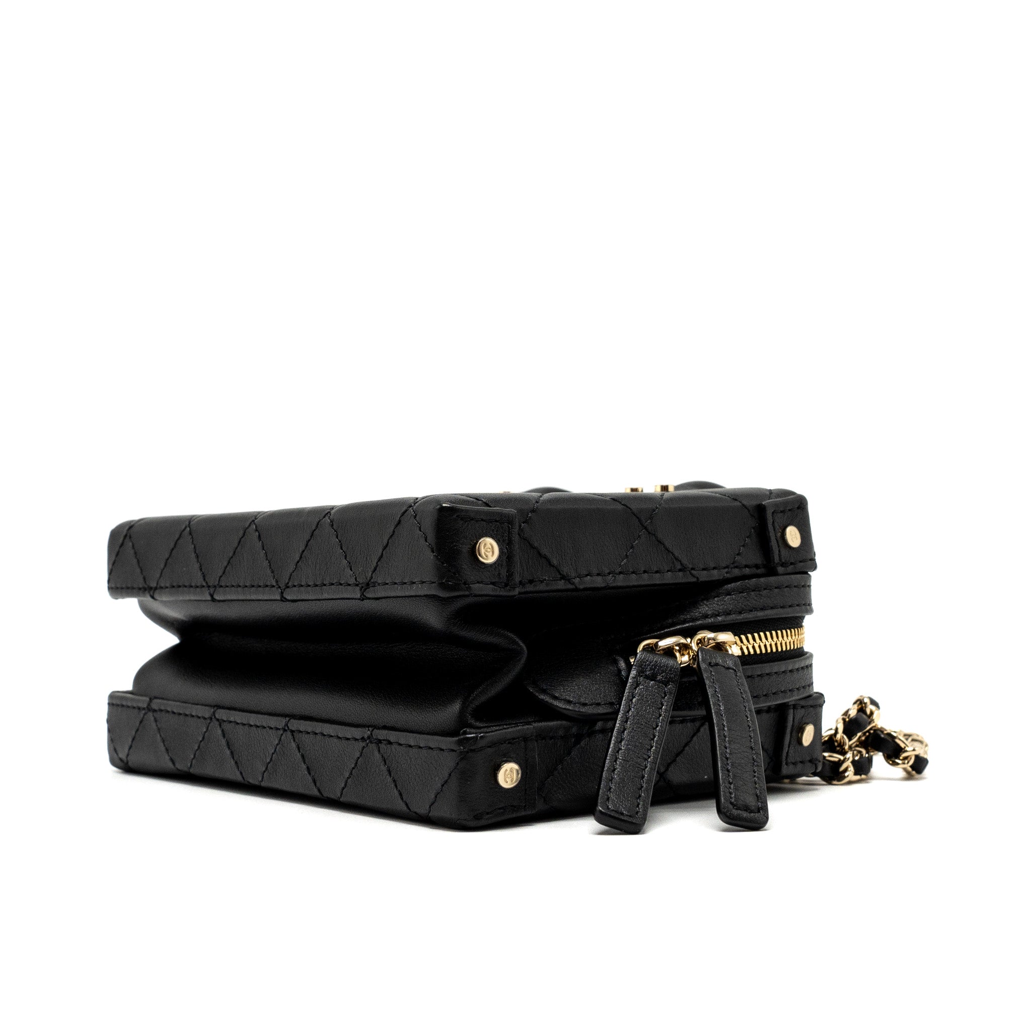 CHANEL 22B SMALL VANITY CASE CALFSKIN BLACK GHW (MICROCHIP)