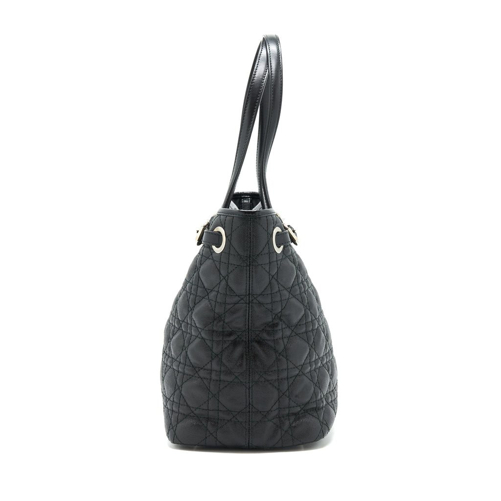 DIOR LADY DIOR TOTE BAG CANVAS BLACK SHW