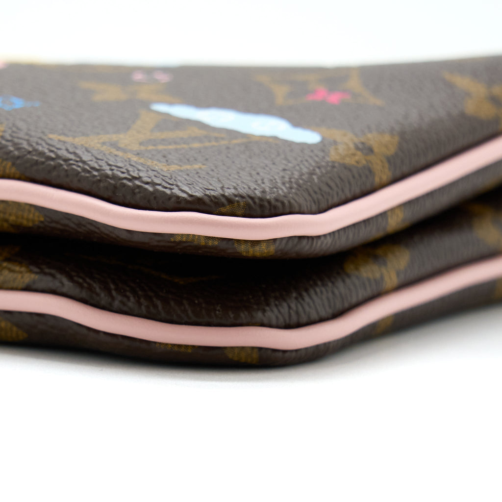 LOUIS VUITTON VIVIAN DOUBLE ZIP POCHETTE LIMITED EDITION MONOGRAM CANVAS/MULTICOLOUR
