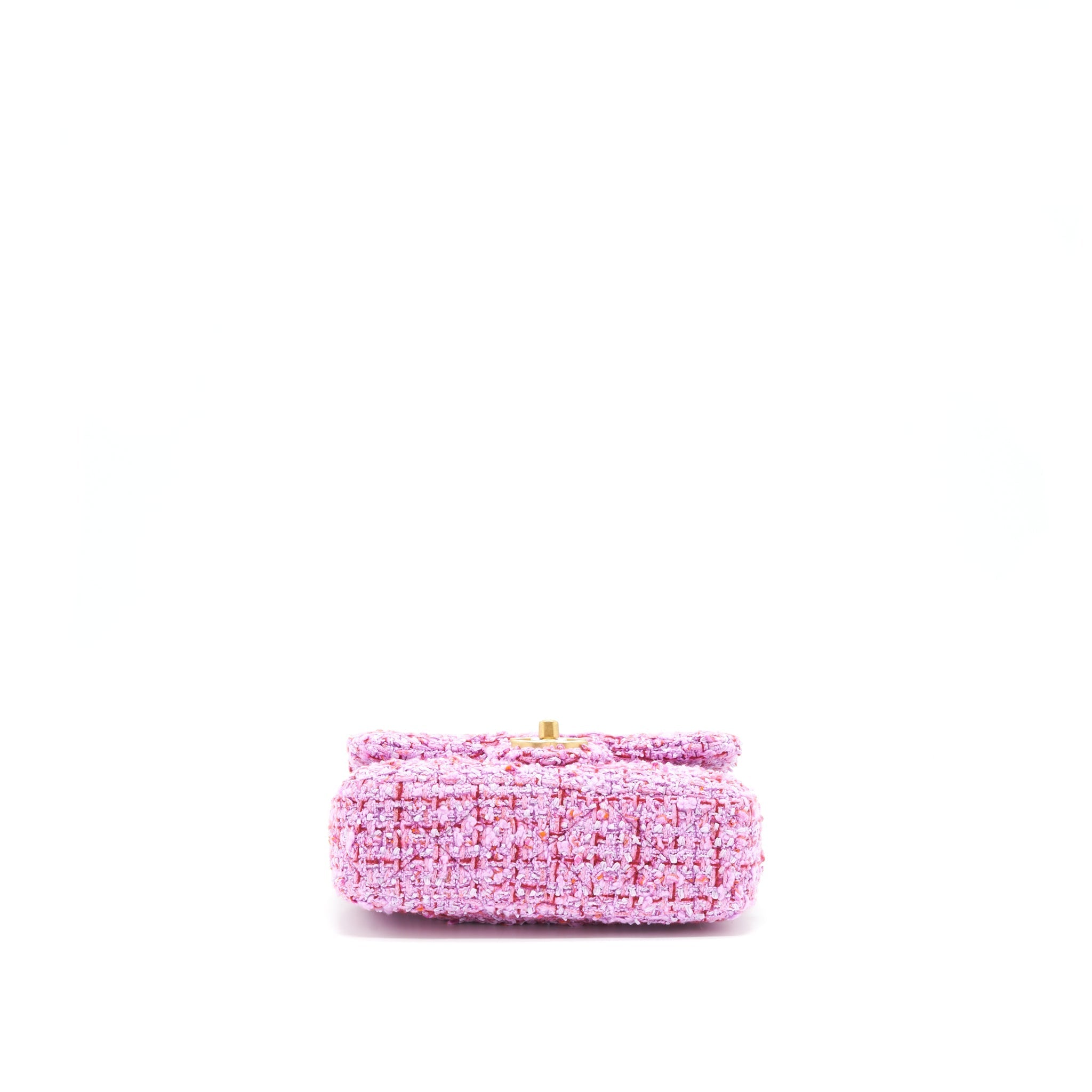 CHANEL 22P SQUARE FLAP BAG TWEED PINK WITH PINK HARDWARE