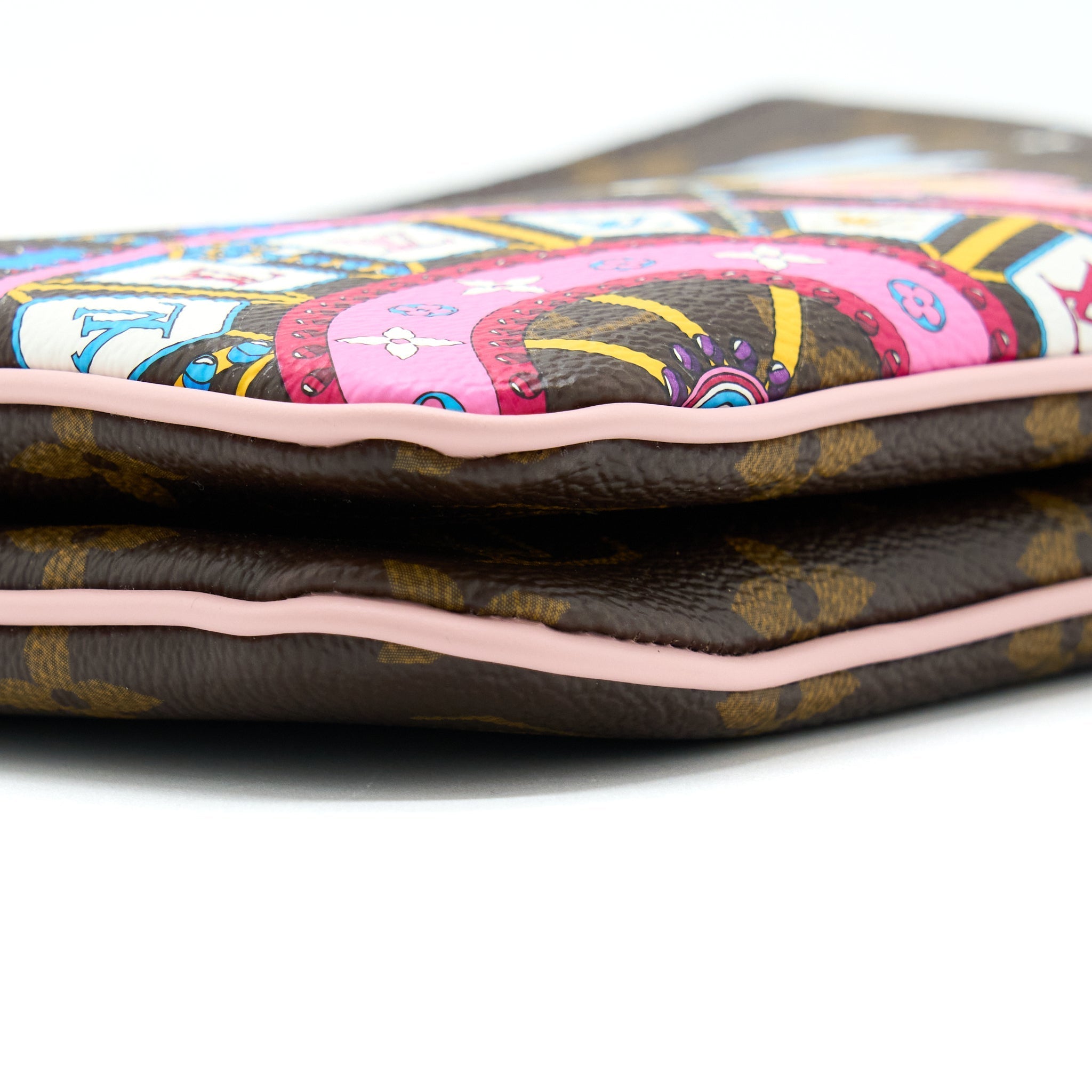 LOUIS VUITTON VIVIAN DOUBLE ZIP POCHETTE LIMITED EDITION MONOGRAM CANVAS/MULTICOLOUR