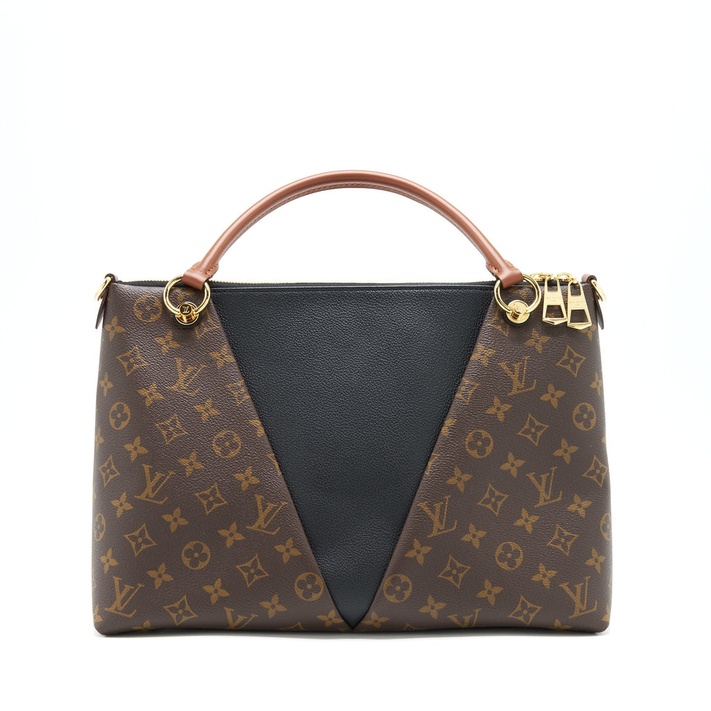 LOUIS VUITTON V TOTE BAG MEDIUM BLACK GHW