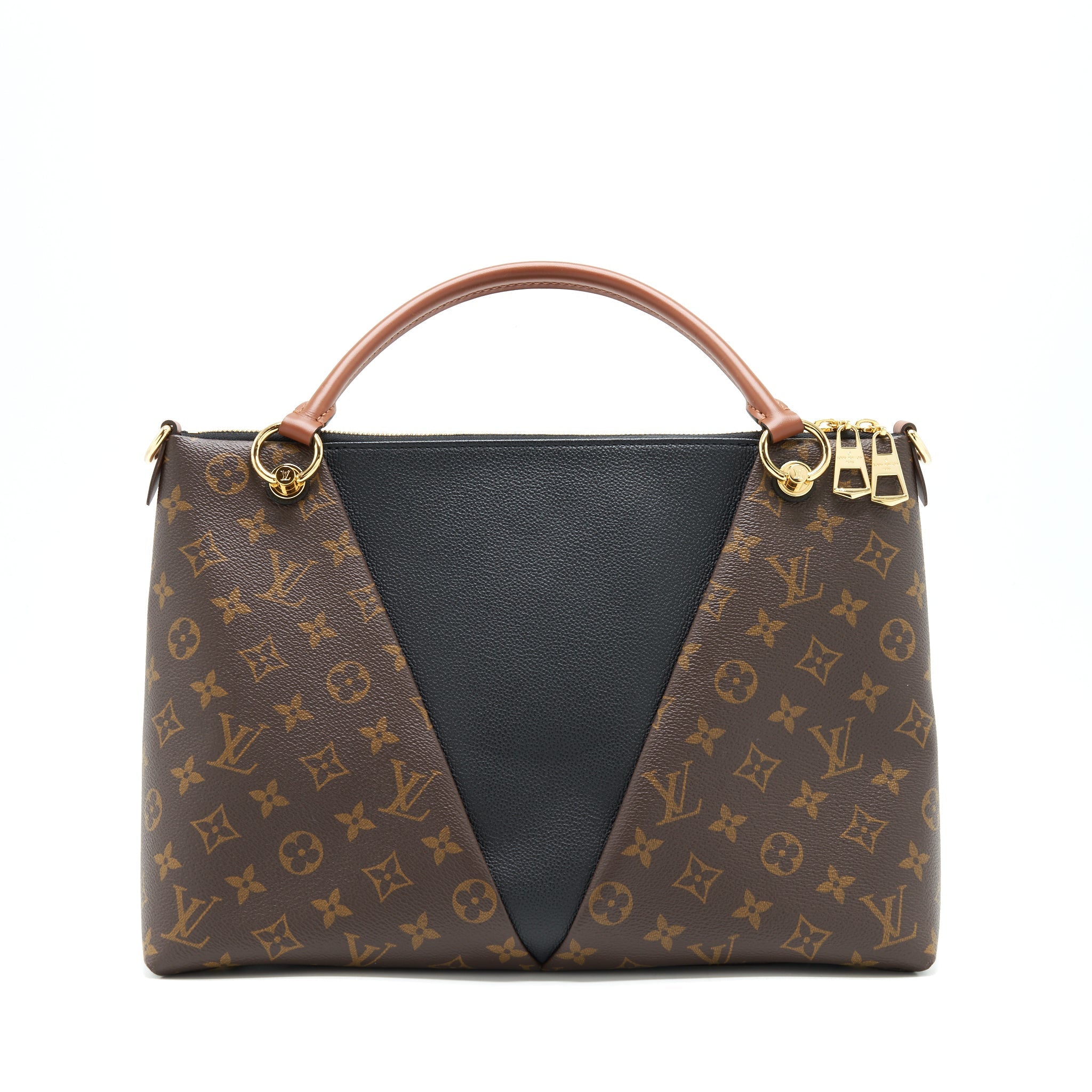 LOUIS VUITTON V TOTE BAG MEDIUM BLACK GHW