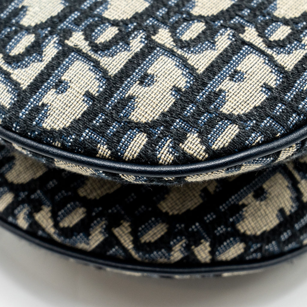 DIOR MEDIUM SADDLE BAG BLUE OBLIQUE CANVAS GHW