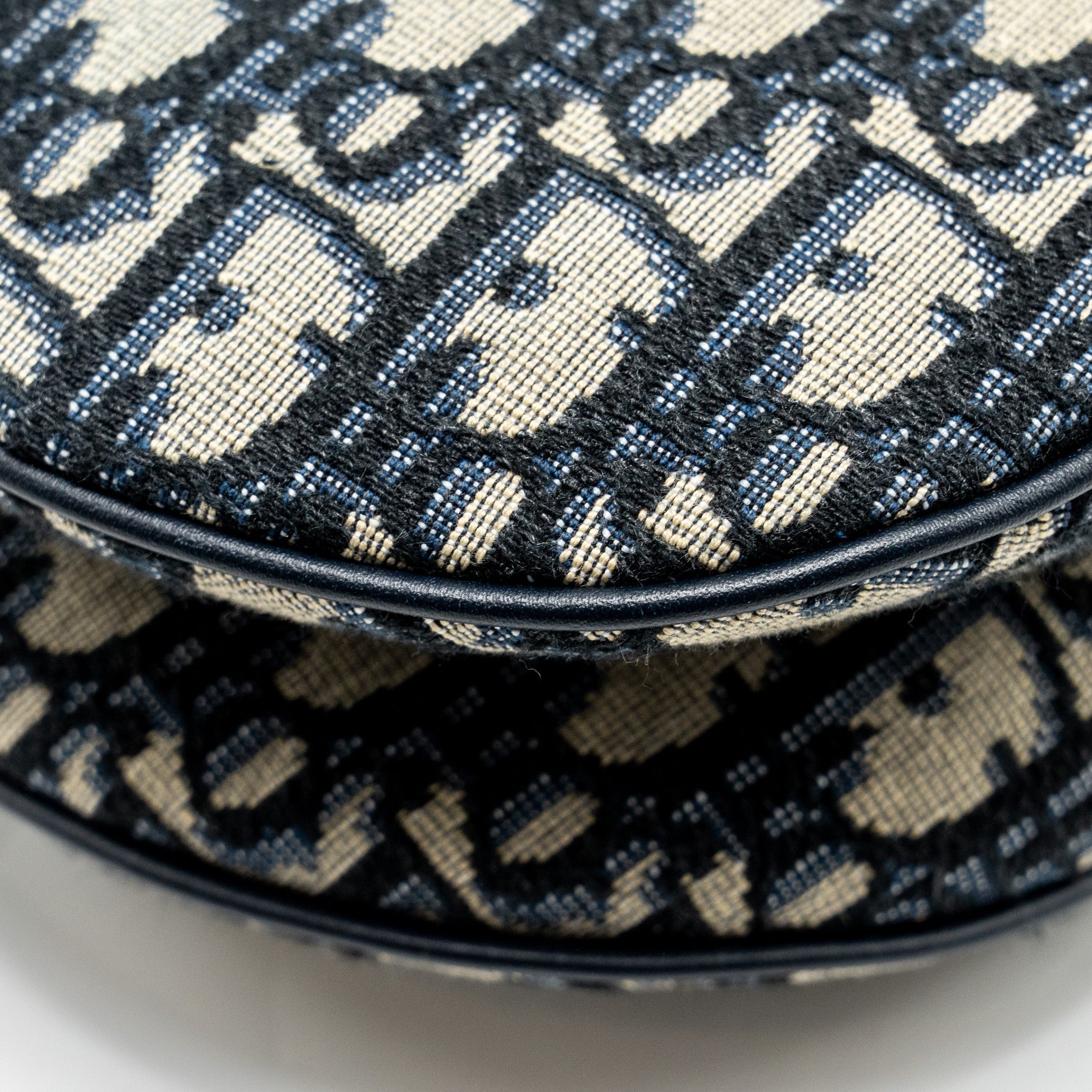 DIOR MEDIUM SADDLE BAG BLUE OBLIQUE CANVAS GHW