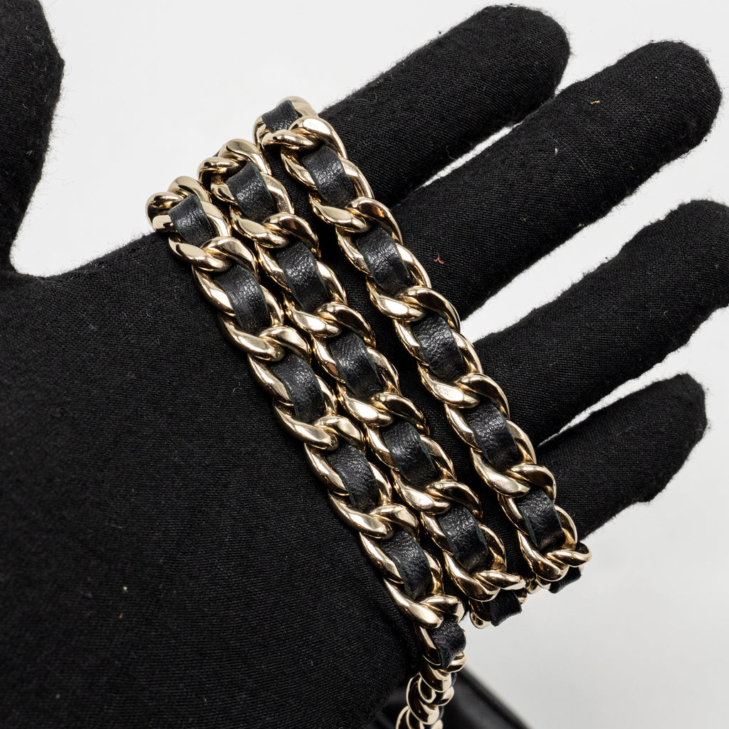 CHANEL COCO CHARM WALLET ON CHAIN LAMBSKIN BLACK LGHW