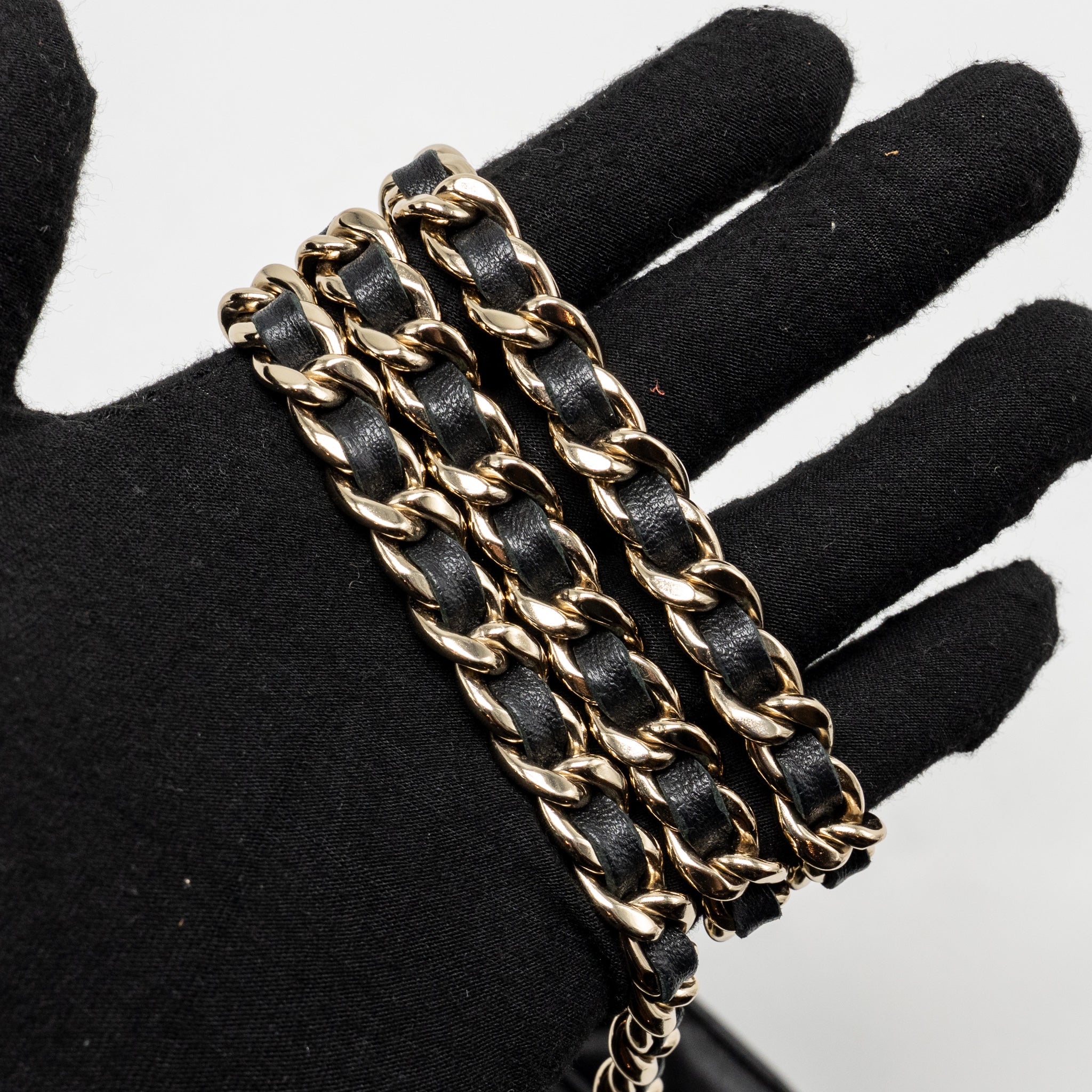 CHANEL COCO CHARM WALLET ON CHAIN LAMBSKIN BLACK LGHW