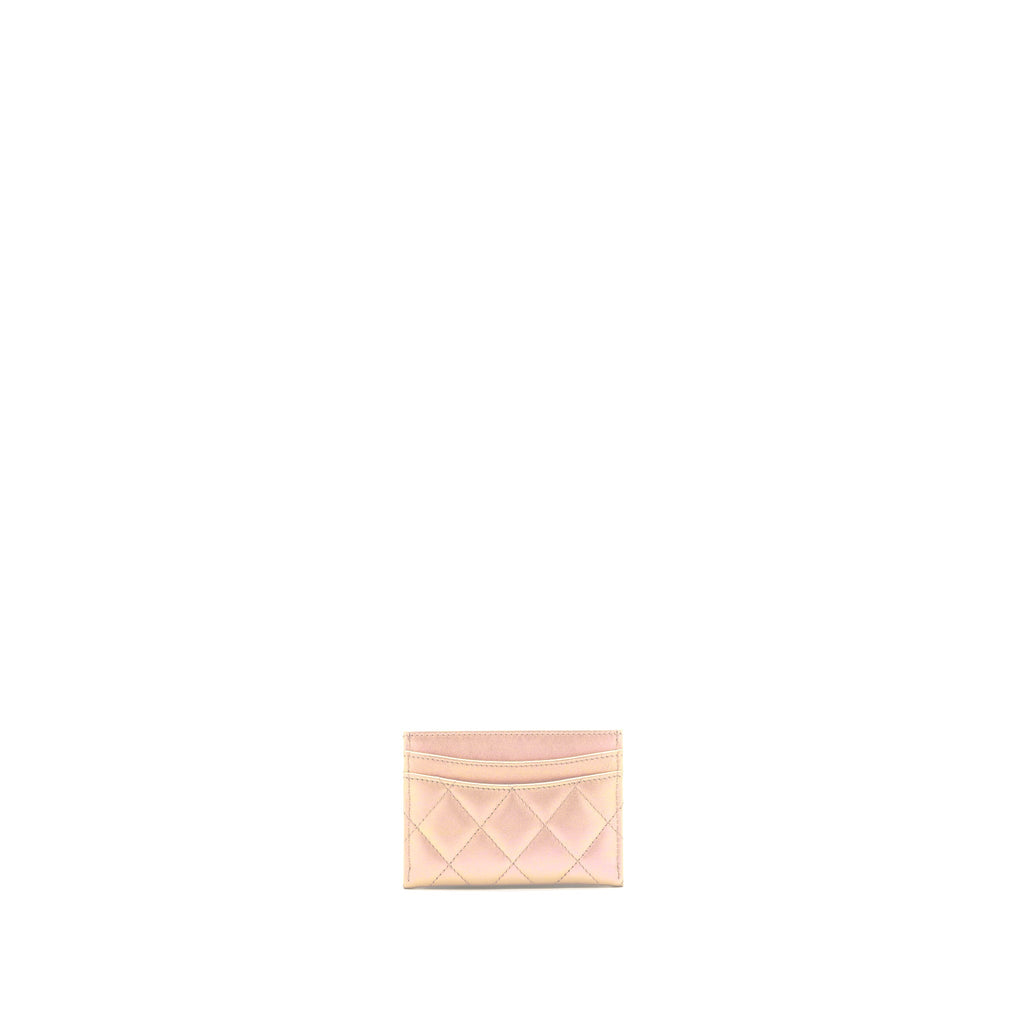 CHANEL 21K IRIDESCENT PINK FLAT CARD HOLDER