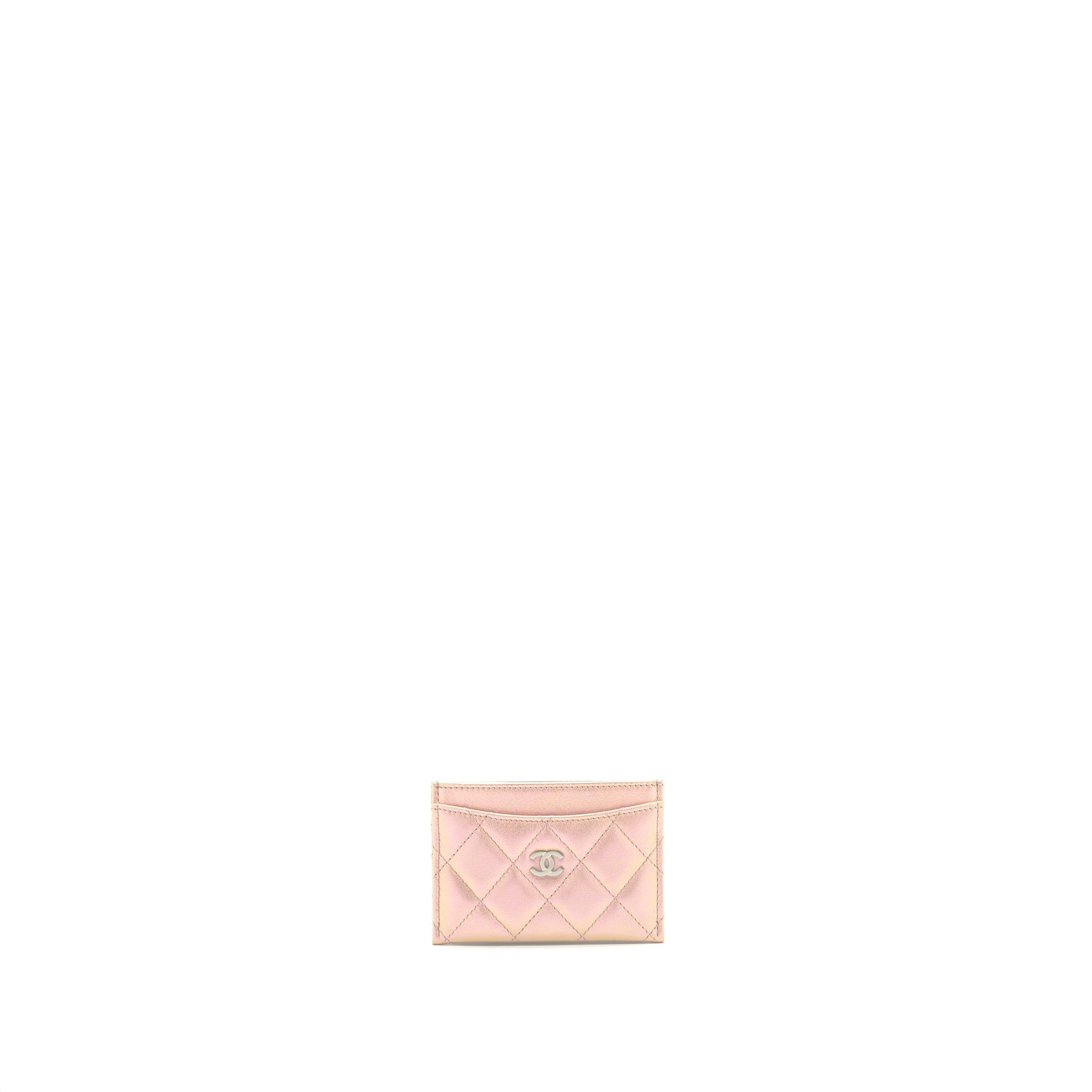 CHANEL 21K IRIDESCENT PINK FLAT CARD HOLDER