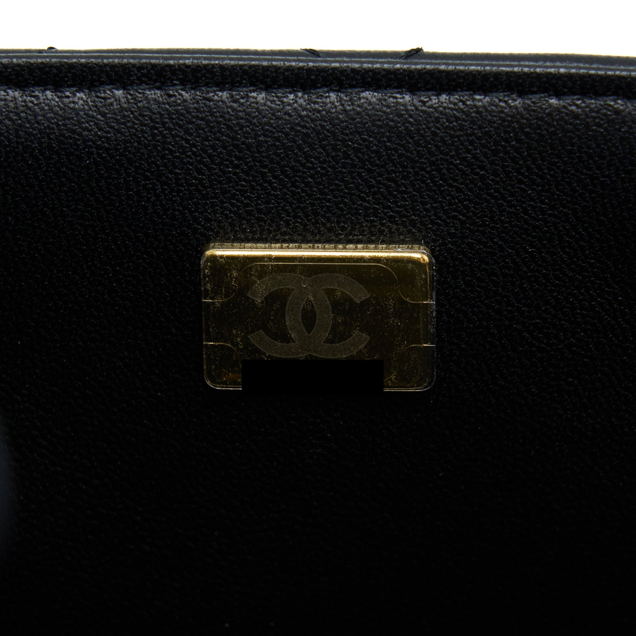 CHANEL MINI SQUARE FLAP BAG LAMBSKIN BLACK GHW (MICROCHIP)